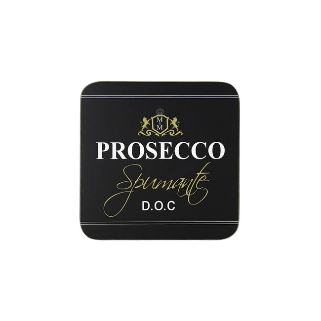 Mars & More onderzetter wijn prosecco zwart 10x10cm (6)