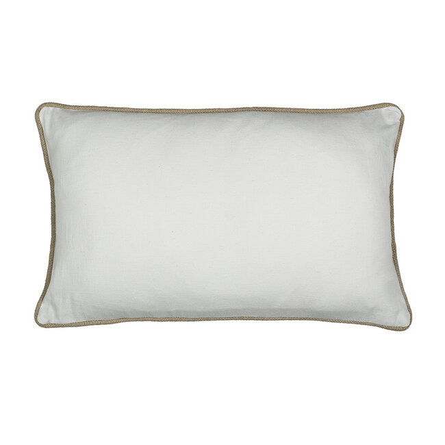 Mars & More kussen wit met jute bies 30x50cm*