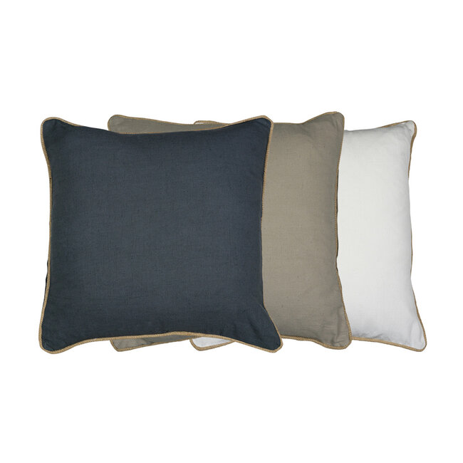 Mars & More kussen beige met jute bies 45x45cm*