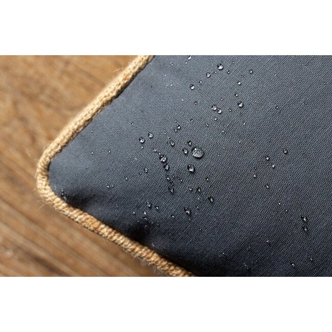 Mars & More kussen donkergrijs met jute bies 55x55cm*