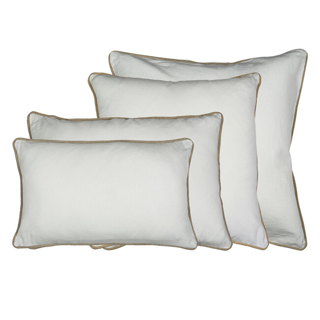 Mars & More kussen wit met jute bies 55x55cm*