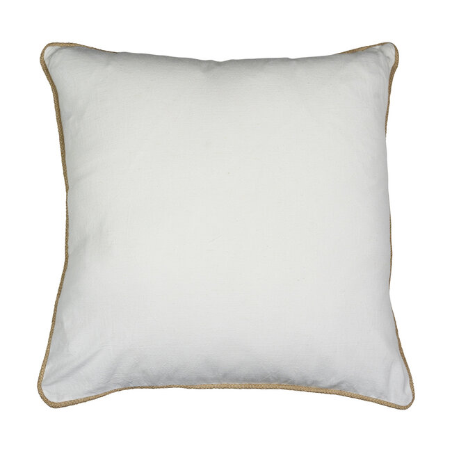 Mars & More kussen wit met jute bies 45x45cm*