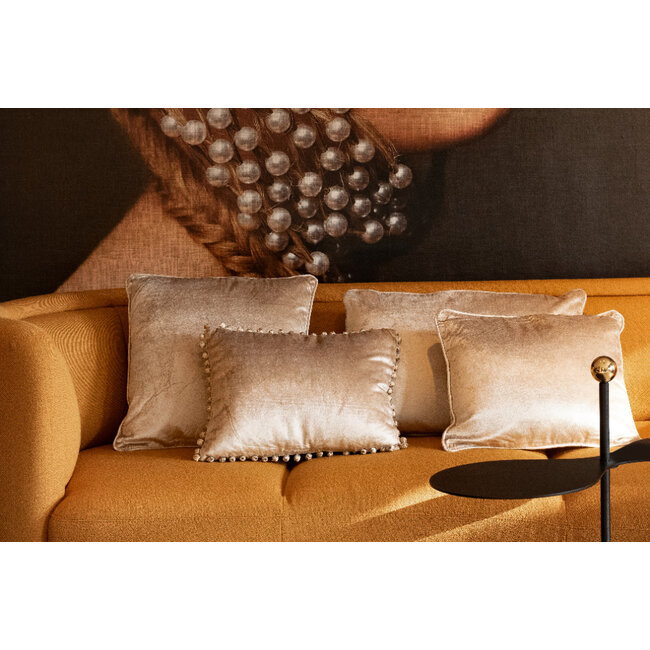 Mars & More kussen fluweel beige 45x45cm