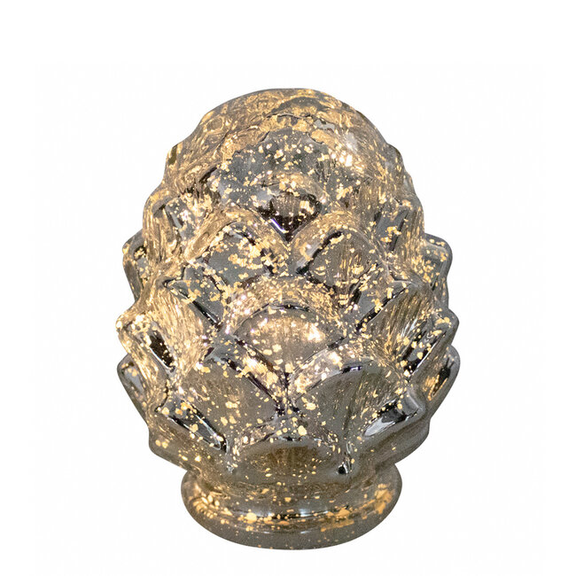 Mars & More led dennenappel zilver small 17cm*