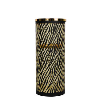 Mars & More *windlicht cilinder goud zebra breed medium 30cm*