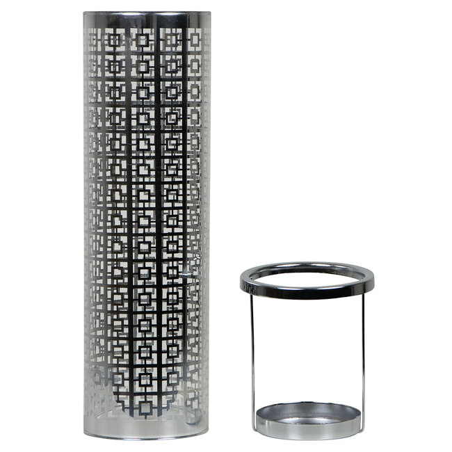 Mars & More *windlicht cilinder zilver grieks small 20cm*