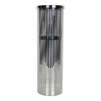 Mars & More *windlicht cilinder zilver streep large 35cm*