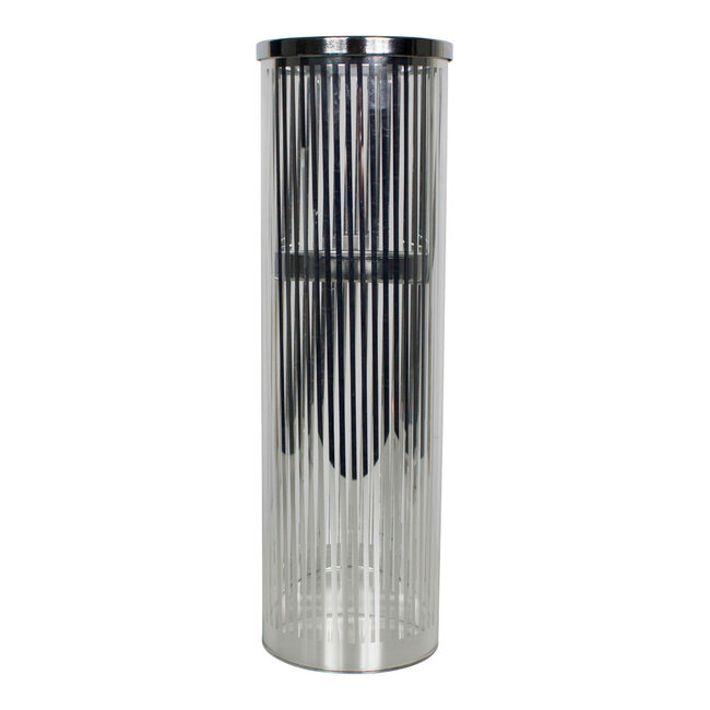 Mars & More *windlicht cilinder zilver streep large 35cm*