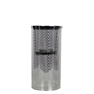 Mars & More *windlicht cilinder zilver visgraat breed small 25cm*