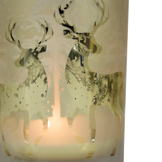 Mars & More Theelichthouder dansend hert goud large 18cm