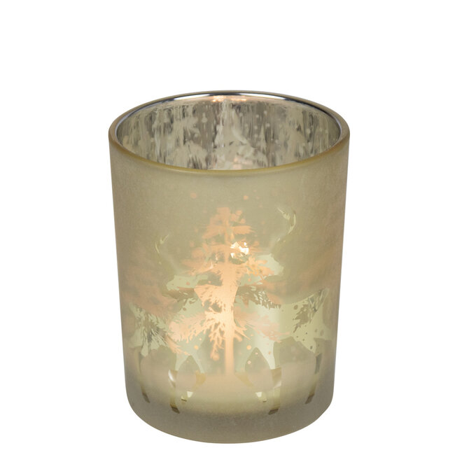 Mars & More Theelichthouder dansend hert goud medium 12cm