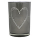 Mars & More Theelichthouder hart grijs large 18cm