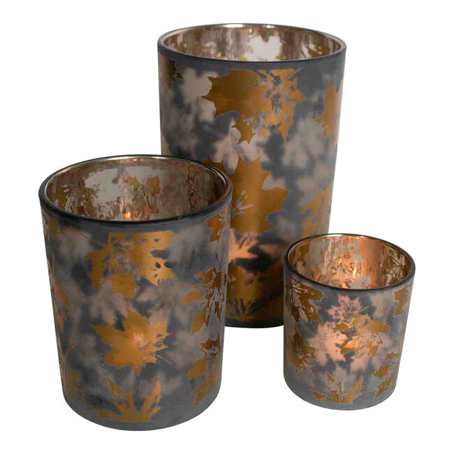 Mars & More Theelichthouder herfst bladeren large 18cm