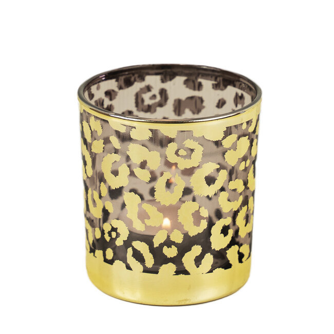 Mars & More *Theelichthouder luipaard stippen goud small 8cm*