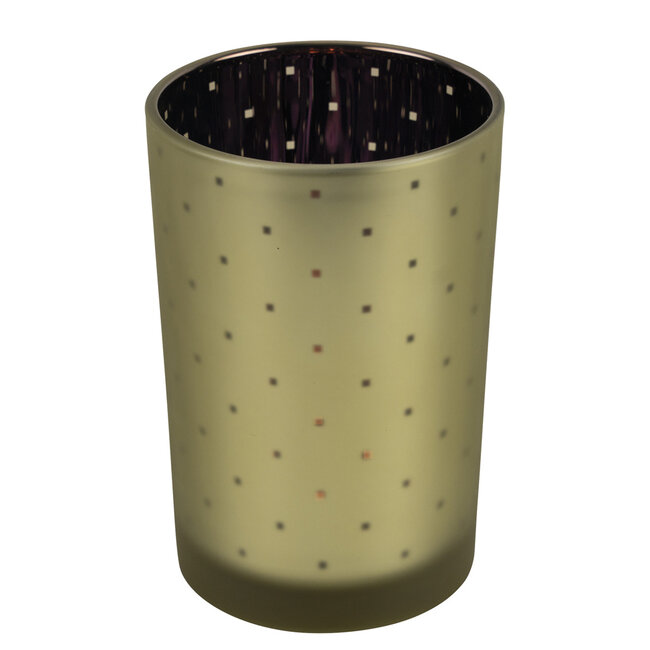 Mars & More Theelichthouder blokjes goud paars large 18cm*