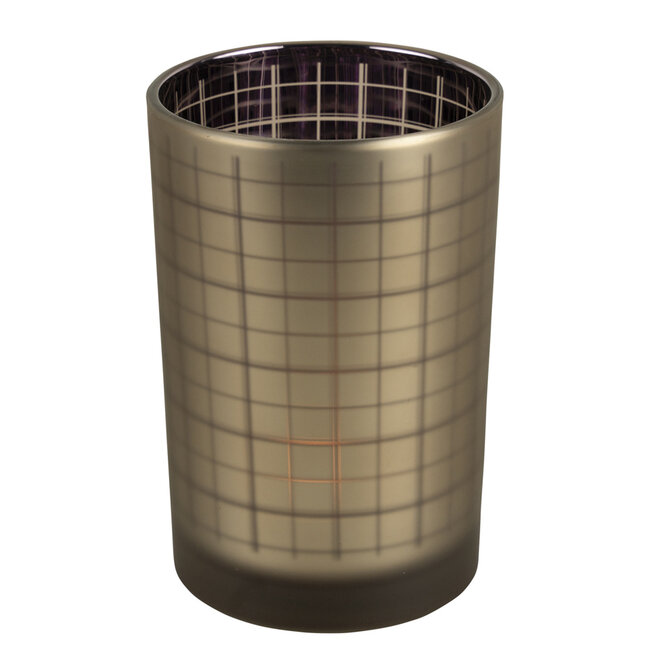 Mars & More Theelichthouder blok goud paars large 18cm*