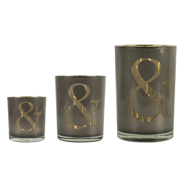 Mars & More Theelichthouder & taupe medium 12cm