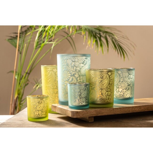 Mars & More Theelichthouder paisley lime small 8cm*