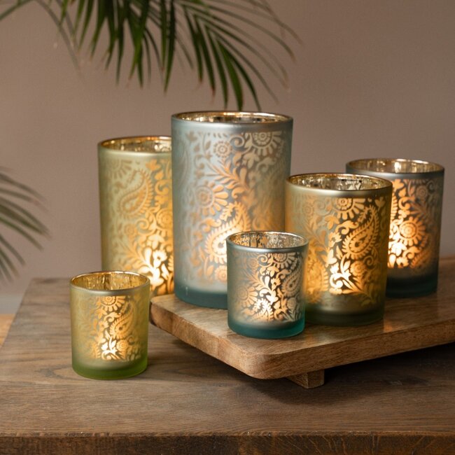 Mars & More Theelichthouder paisley lime small 8cm*