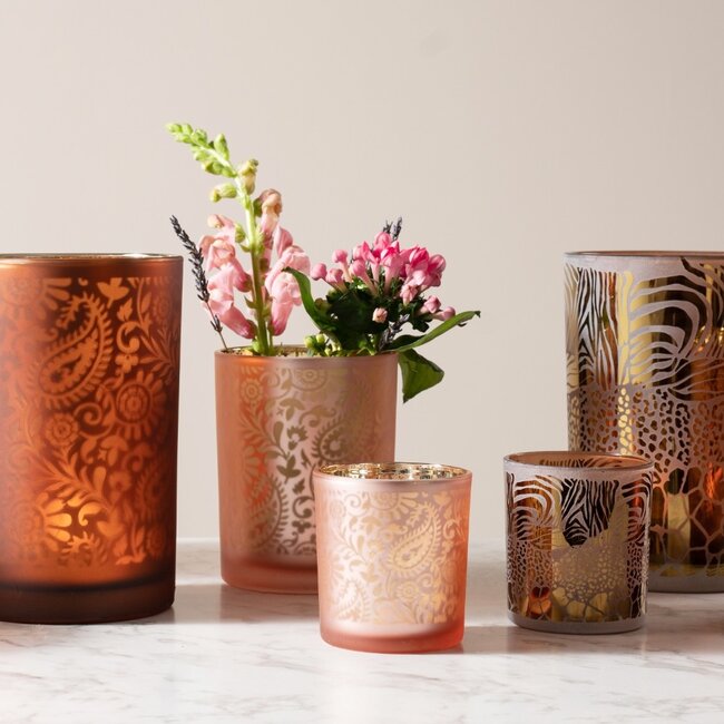 Mars & More Theelichthouder paisley roze large 18cm*