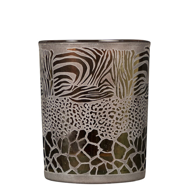 Mars & More Theelichthouder safari mix bruin medium 12cm*