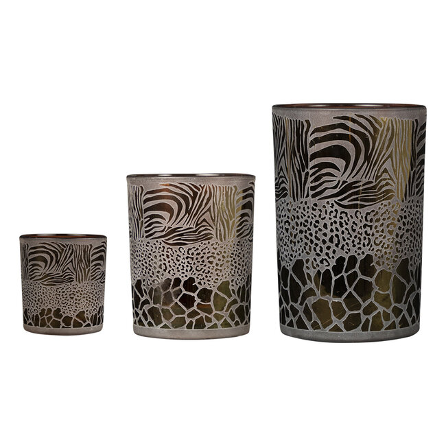 Mars & More Theelichthouder safari mix bruin small 8cm*