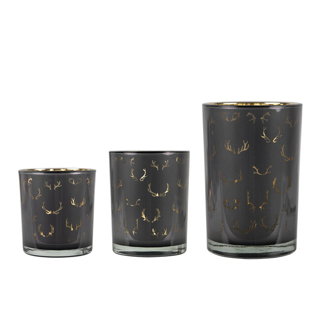 Mars & More Theelichthouder silhouette gewei small 8cm