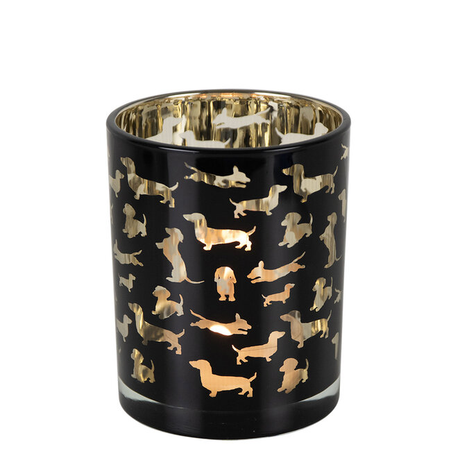 Mars & More Theelichthouder teckel silhouet middel 12cm