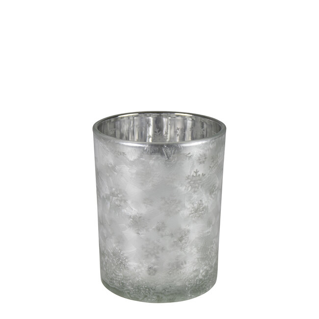 Mars & More Theelichthouder sneeuw wit goud small 8cm*