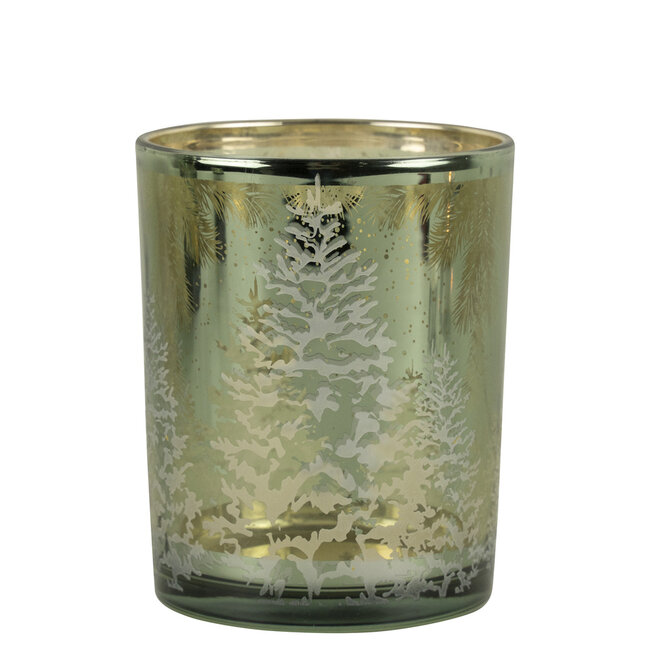 Mars & More Theelichthouder dennenboom groen middel 12cm