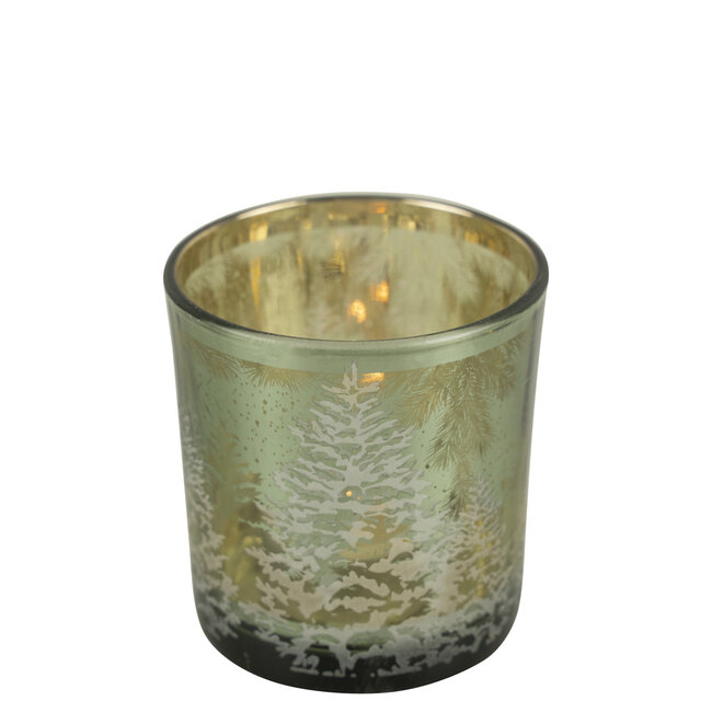 Mars & More Theelichthouder dennenboom groen klein 8cm
