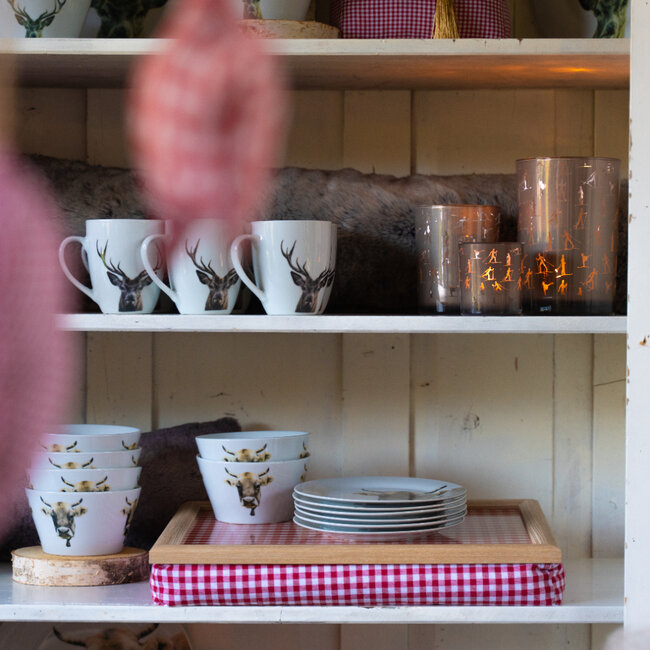 Mars & More Theelichthouder ski taupe zilver medium 12cm