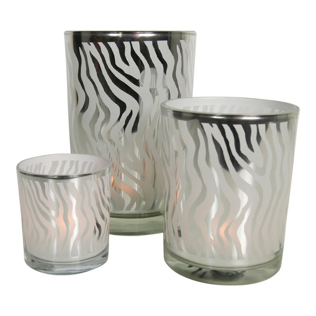 Mars & More Theelichthouder zilver abstract medium 12cm*