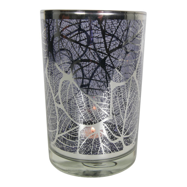 Mars & More Theelichthouder zilver blad large 18cm*