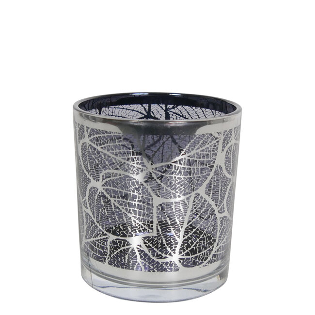 Mars & More Theelichthouder zilver blad small 8cm*