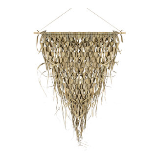 Mars & More wandkleed gevlochten palmblad driehoek 55cm aan stok*