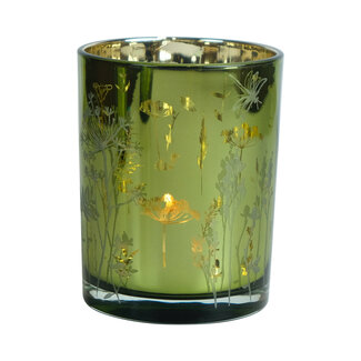 Mars & More Theelichthouder veldbloem groen medium 12cm