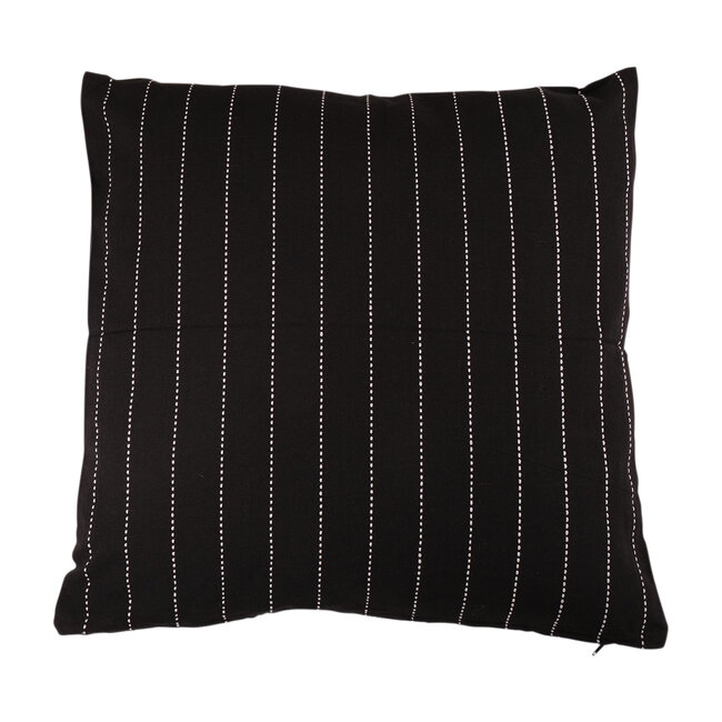 Linen & More Cushion zware krijtstreep 50x50 zwart