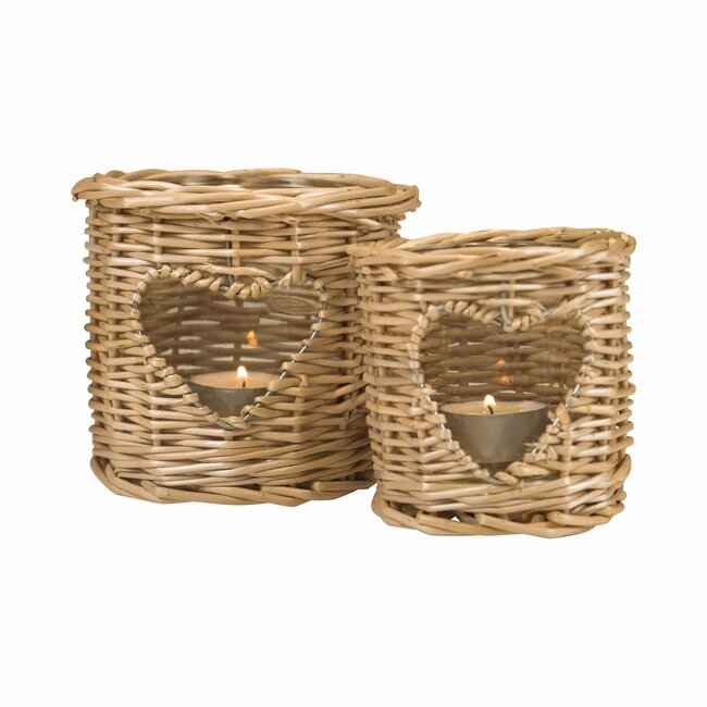 Mars & More rotan windlicht hart 12cm