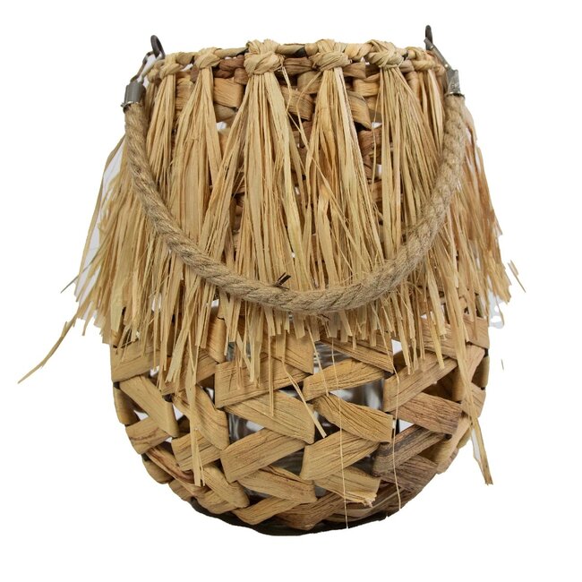 Mars & More waterhyacinth windlicht rond franjes 27cm