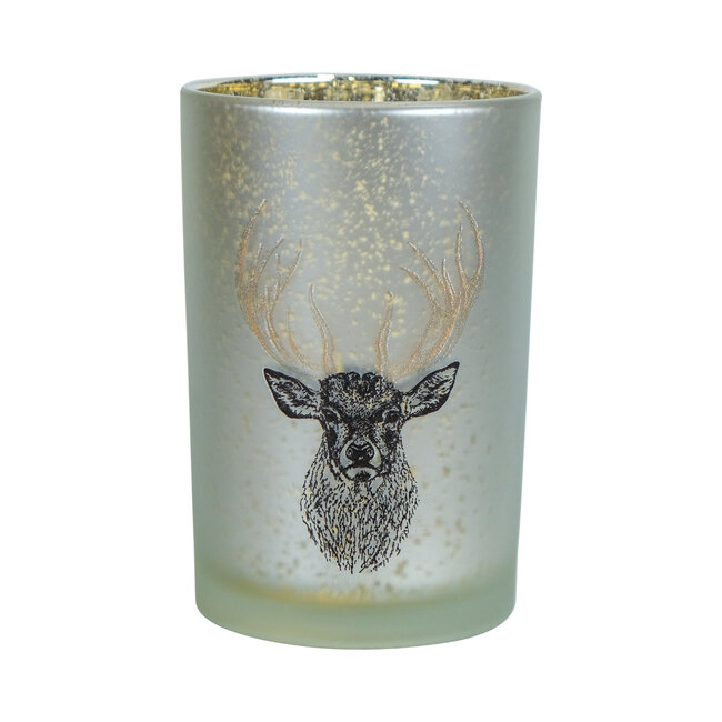 Mars & More Theelichthouder hert gouden gewei groot 18cm