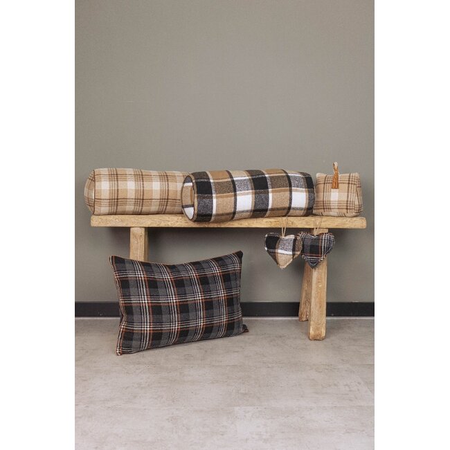 Mars & More kussen ruit grijs 40x60cm