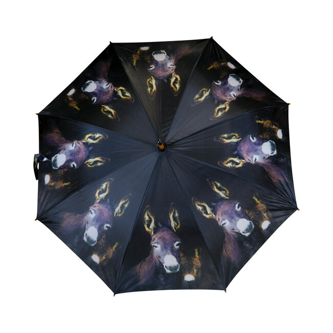 Mars & More paraplu zwart ezel met veulen 105cm