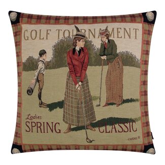 Mars & More gobelin kussen dames golf 45x45cm