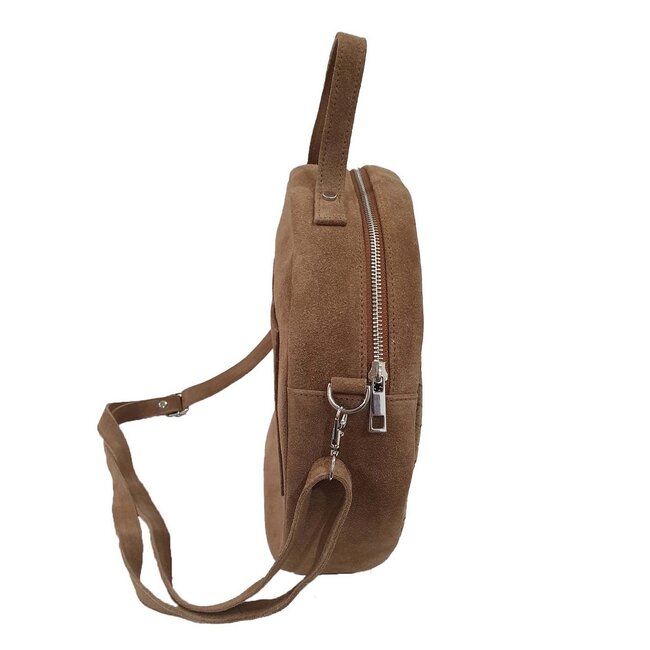 Mars & More crossbody tas suede geweven bruin 30x28x7cm (bos taurus taurus)