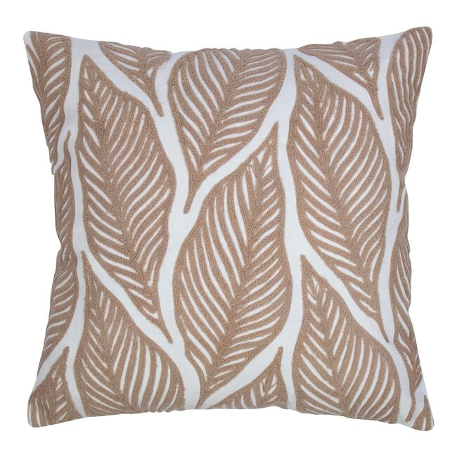 Mars & More Lilou Kussen bladeren roze 45x45cm