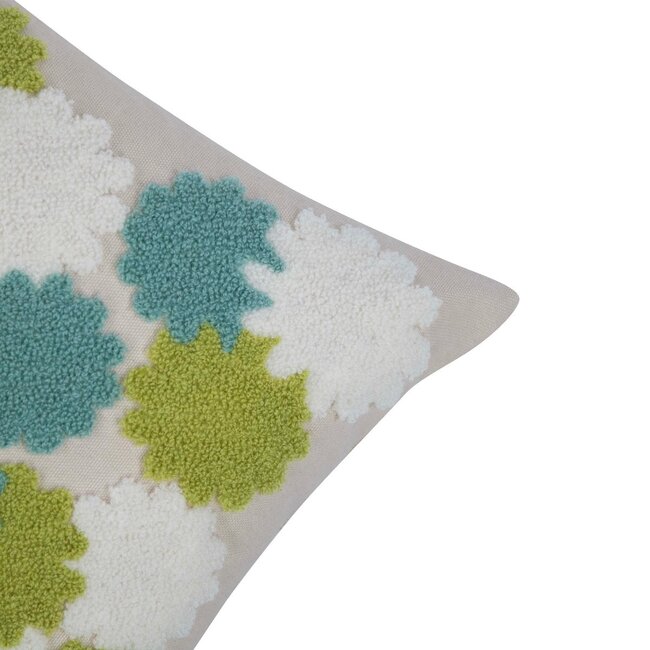 Linen & More Miley Kussen groen blauw 30x50cm