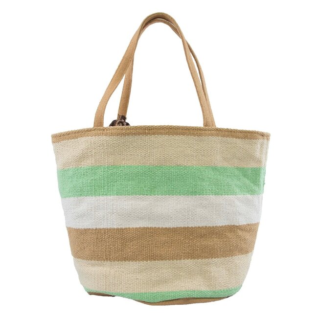 Linen & More Basket streep beige blauw h30 d30