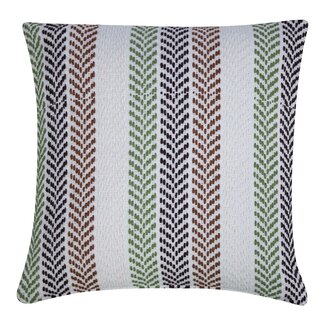 Linen & More Molly Kussen zig zag bruin groen 45x45cm