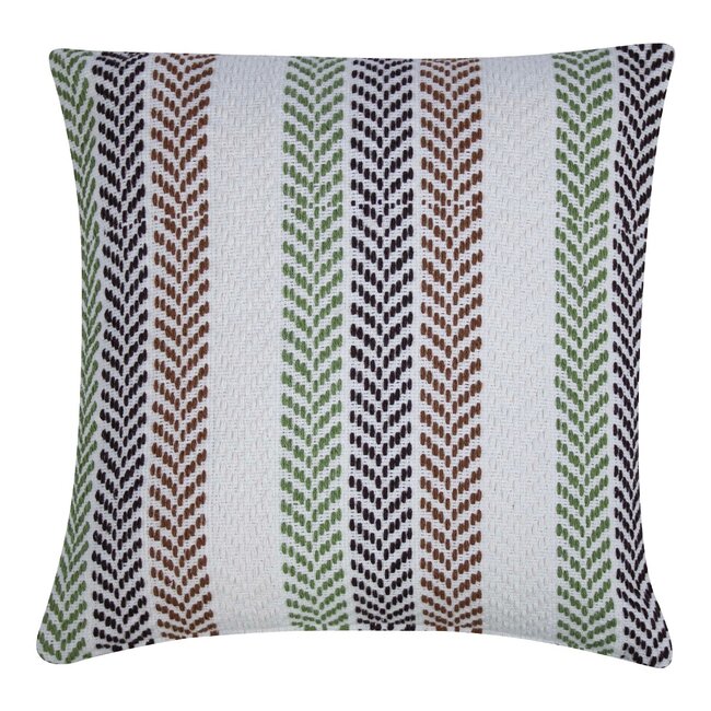 Linen & More Molly Kussen zig zag bruin groen 45x45cm